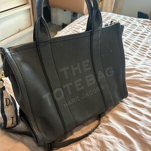 Marc Jacobs Black Leather Tote Bag